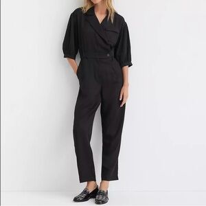Loft Black Lapel Jumpsuit, Size 4
